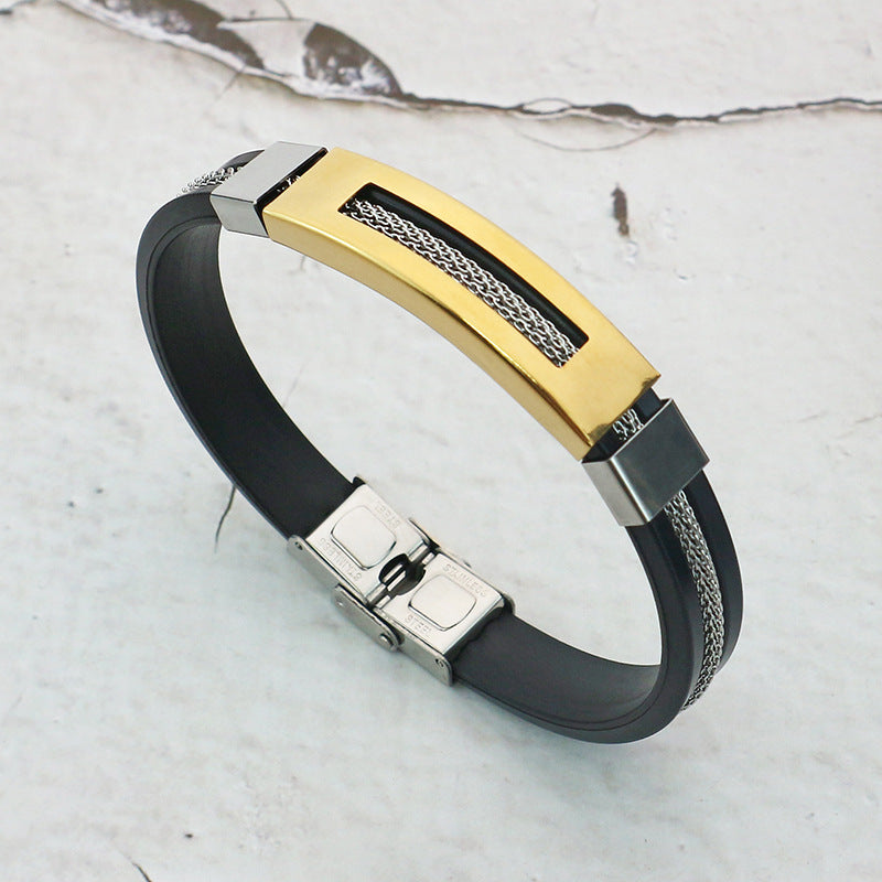 Men's Hollow Titanium Steel Simple Trendy Adjustable Bracelet