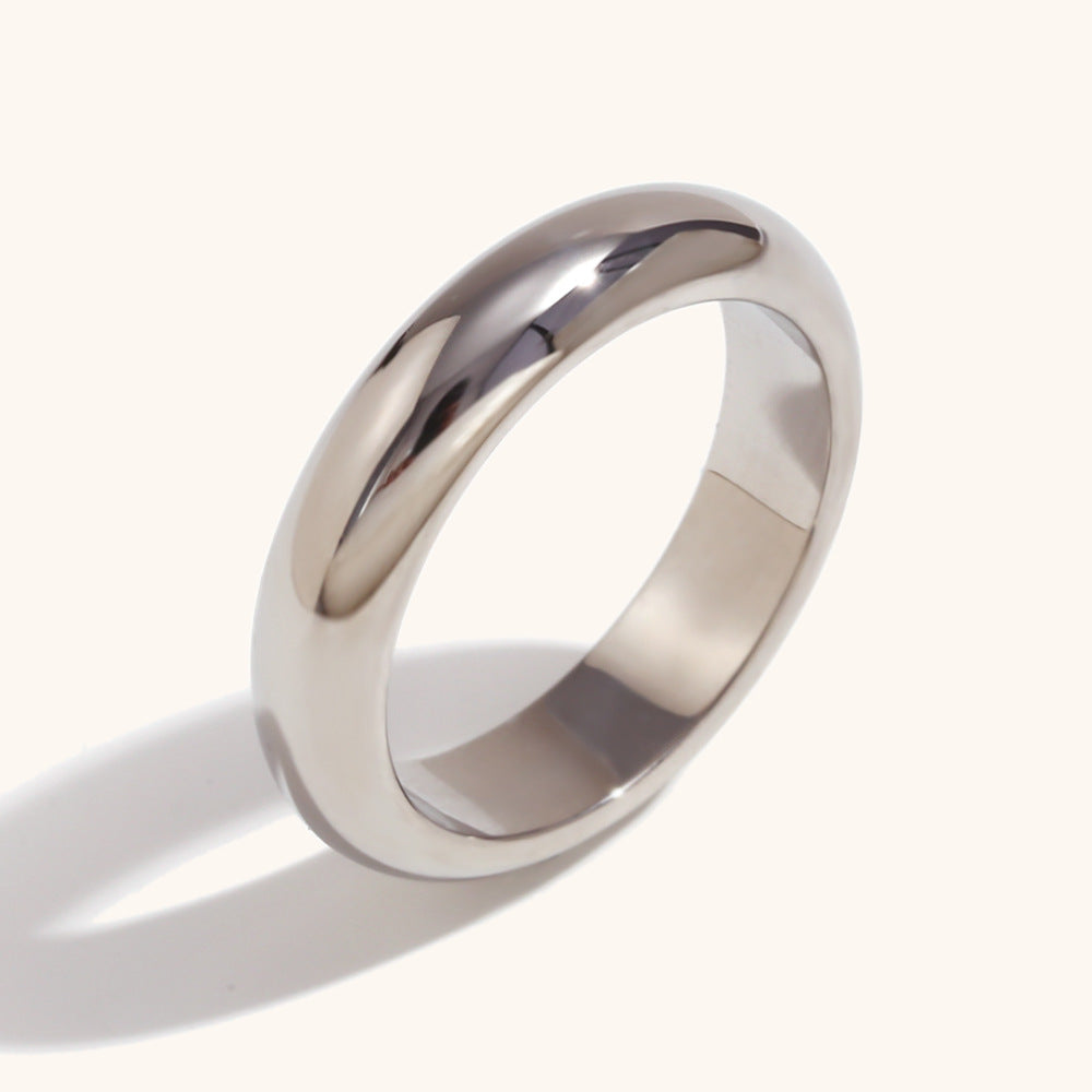 Simple Thick Stainless Steel Gold Plated Affordable Luxury Ring