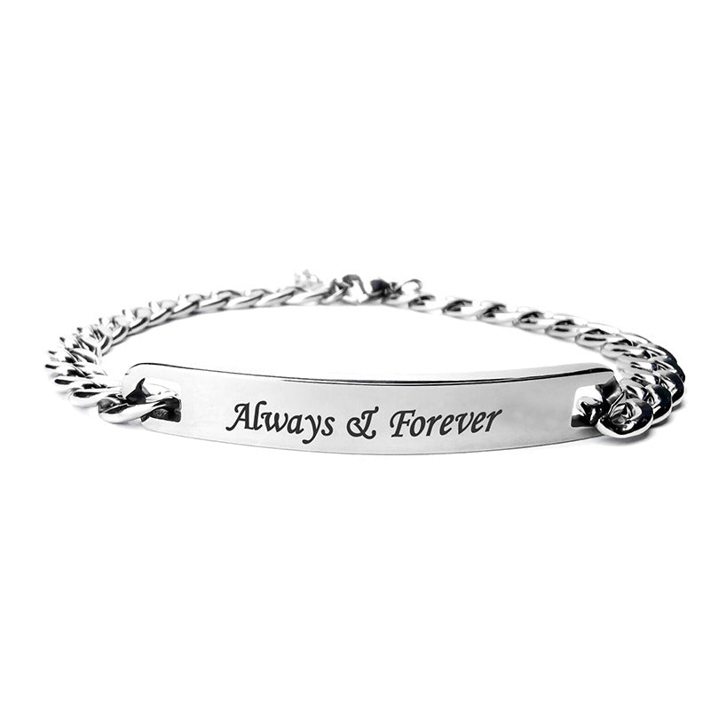 Stainless Steel Titanium Couple Wrist Chain Rings