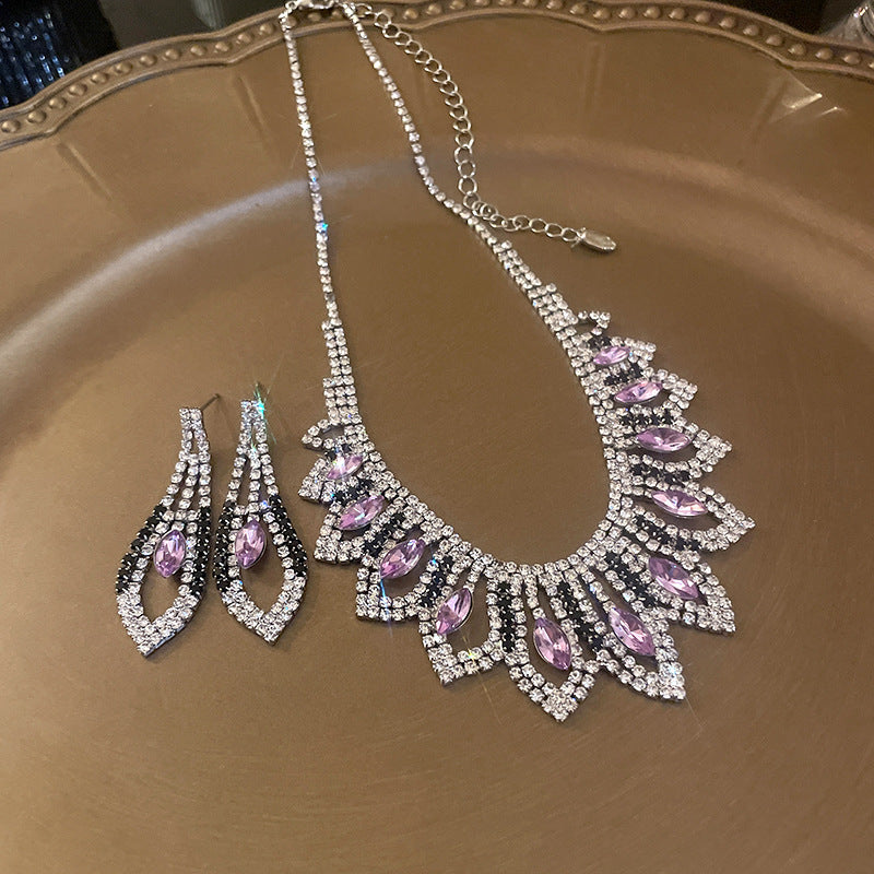 Diamond Geometric Suite Light Luxury Clavicle Jewelry Set