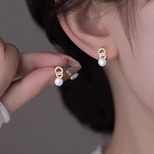 Dopamine Flower Suitable Small Female Purple Pink Earrings