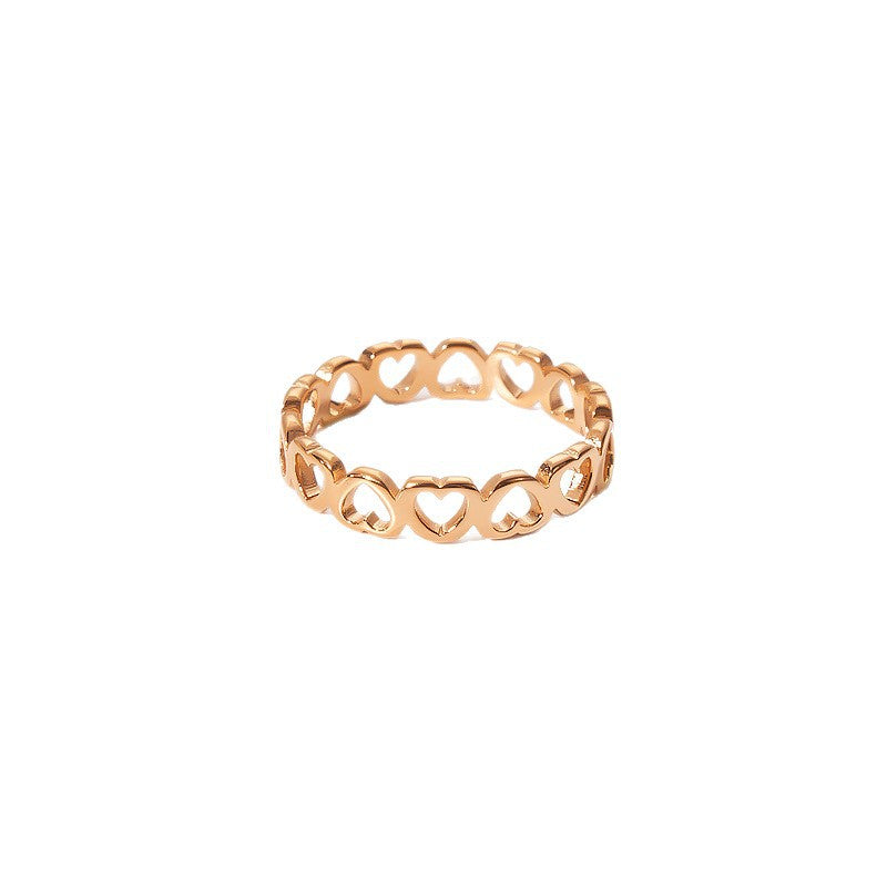 Stainless Hollow Love Couple Can't Quit Color Ring