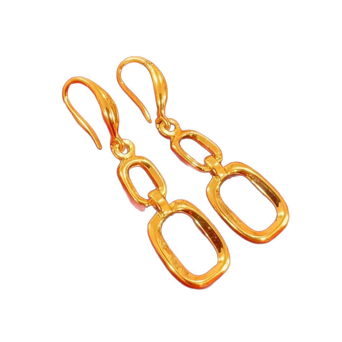 Women's Frosted Peacock Leaf Alluvial Gold Phoenix Earrings