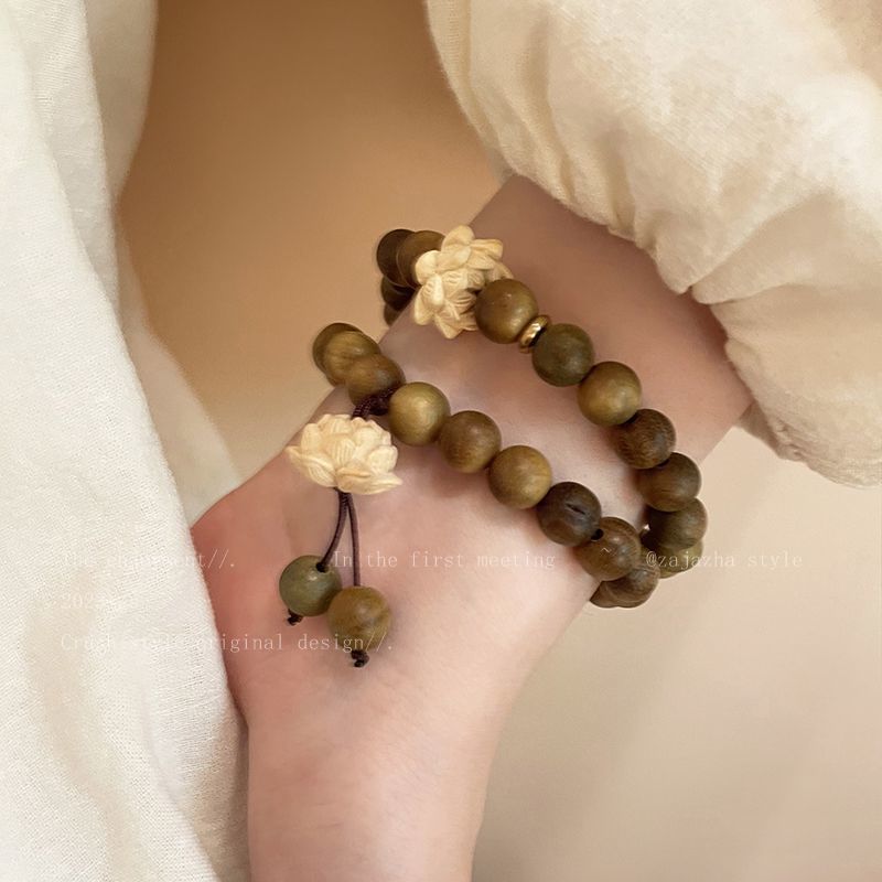 Wooden Bead Lotus Zen Niche Retro Bracelets