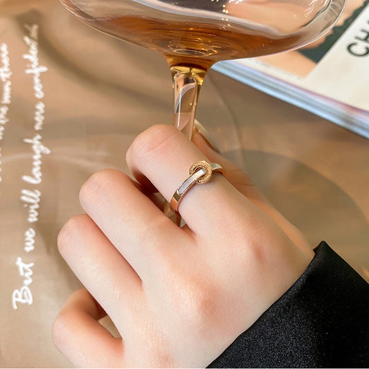 Women's White Shell Mother Rose Gold Cold Rings