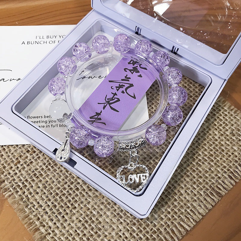 Glass Crystal Fresh Sweet Beaded Hand Greeting Bracelets