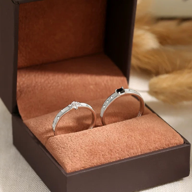 Swear The Star Couple Simple Enamel Rings