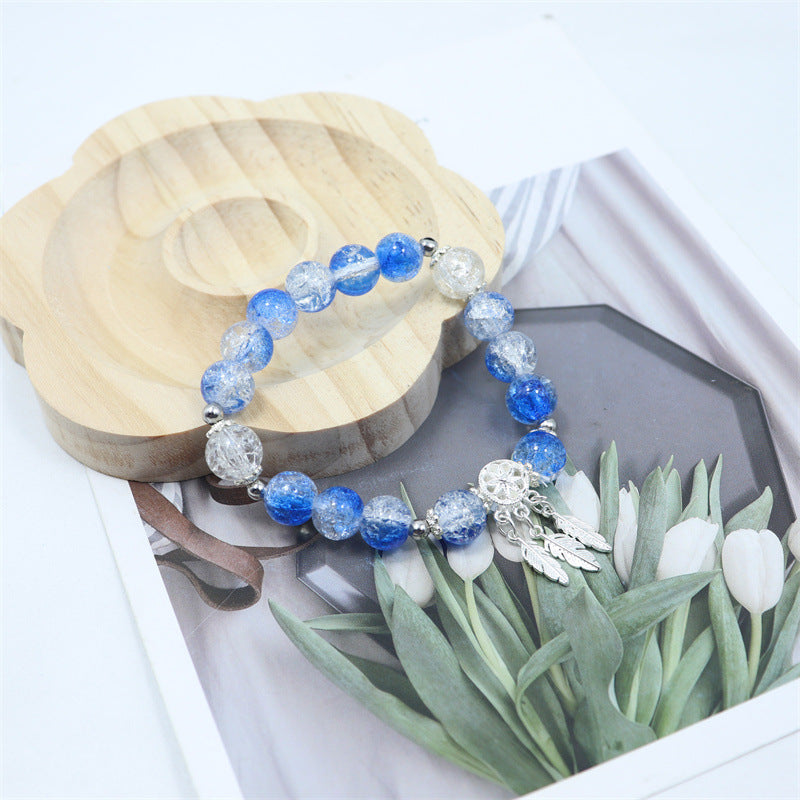 Gold Beaded Feather Glass Chipping Beads Bead Night Market Bracelets
