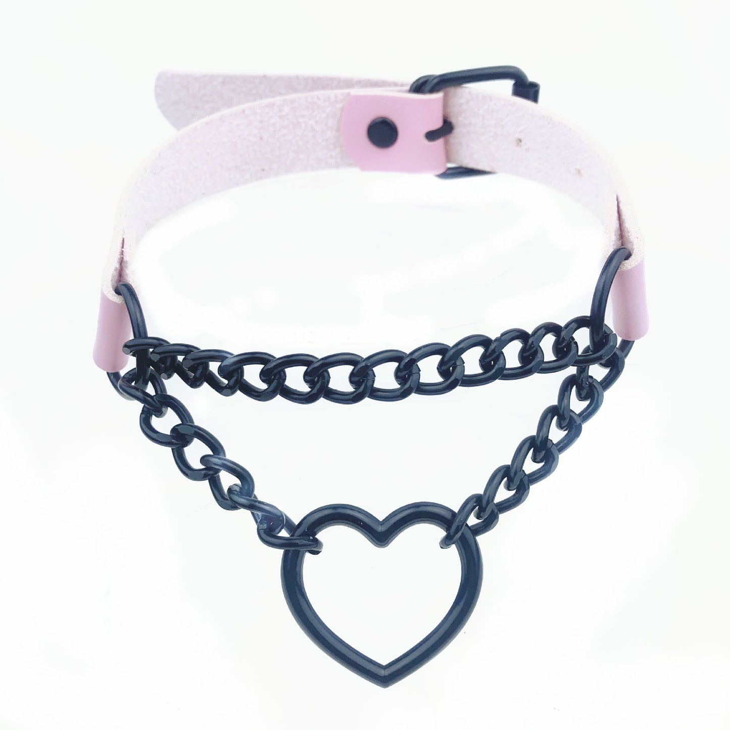 Heart Shaped Black Chain Neckband Fashion Collar