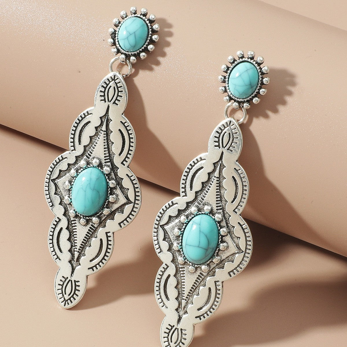 Ethnic Style Bohemian Vintage Turquoise Personalized Earrings