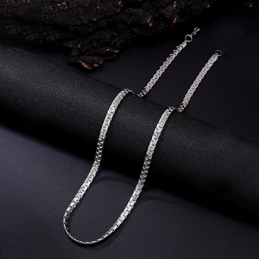 Men's Steel Embossed Cuban Link Chain Fashion Short Personality Street Necklace