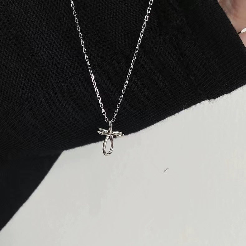 Sterling Sier Line Cross Minimalist Mini Pendants