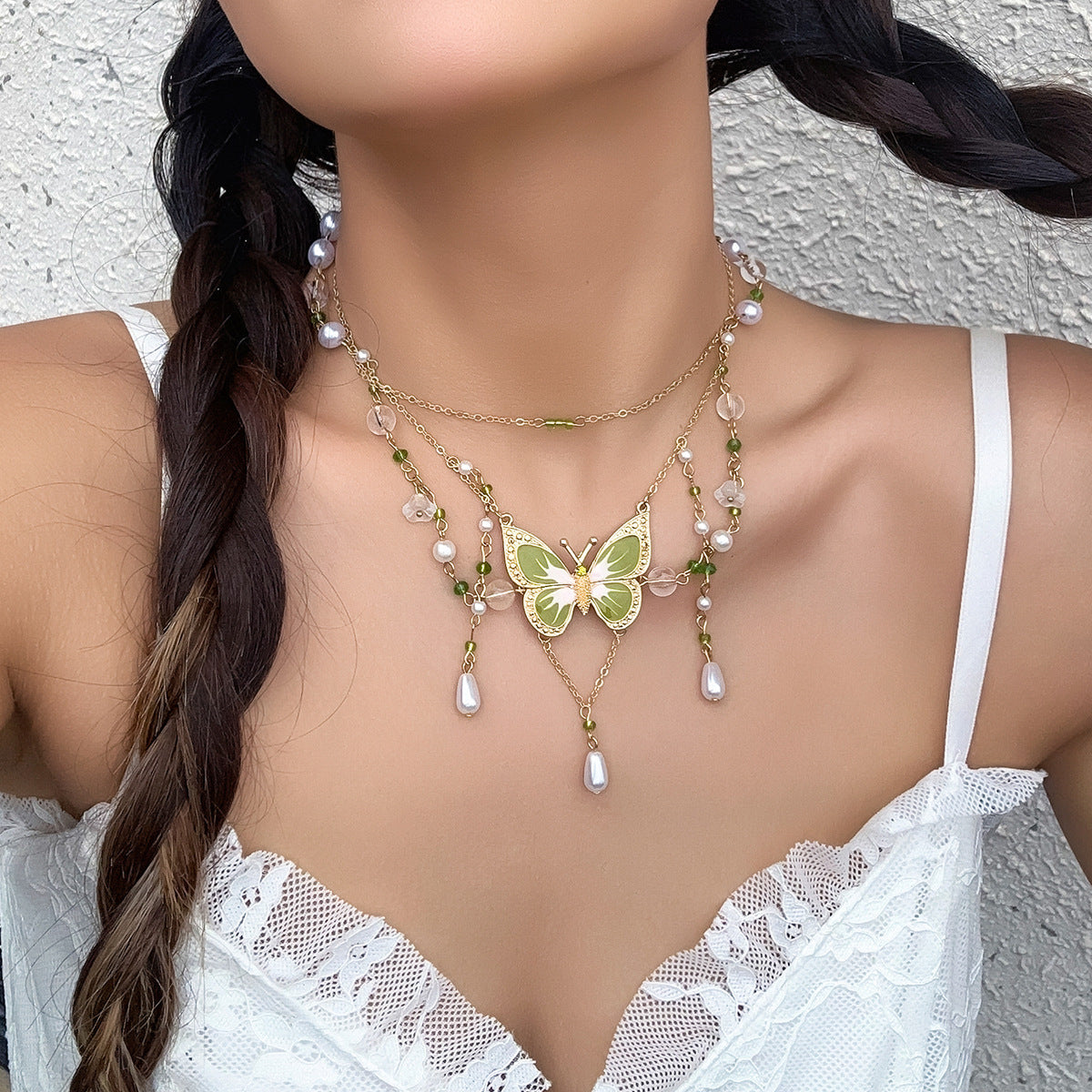 Beaded Niche Design Sweet Cool Butterfly Necklace