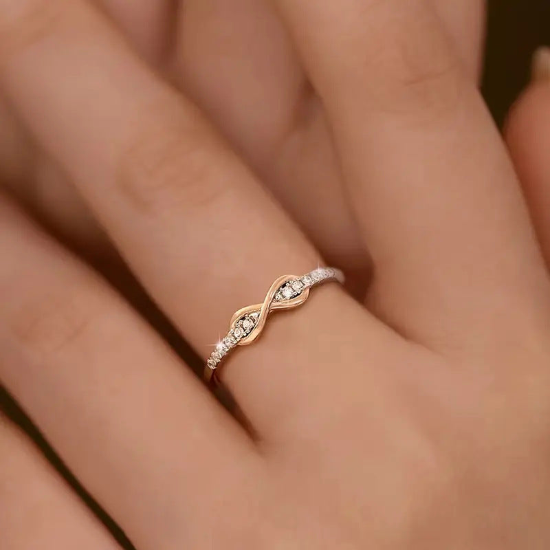 Women's Inlaid Zirconium Fashion Simple Single Row Diamond Rings