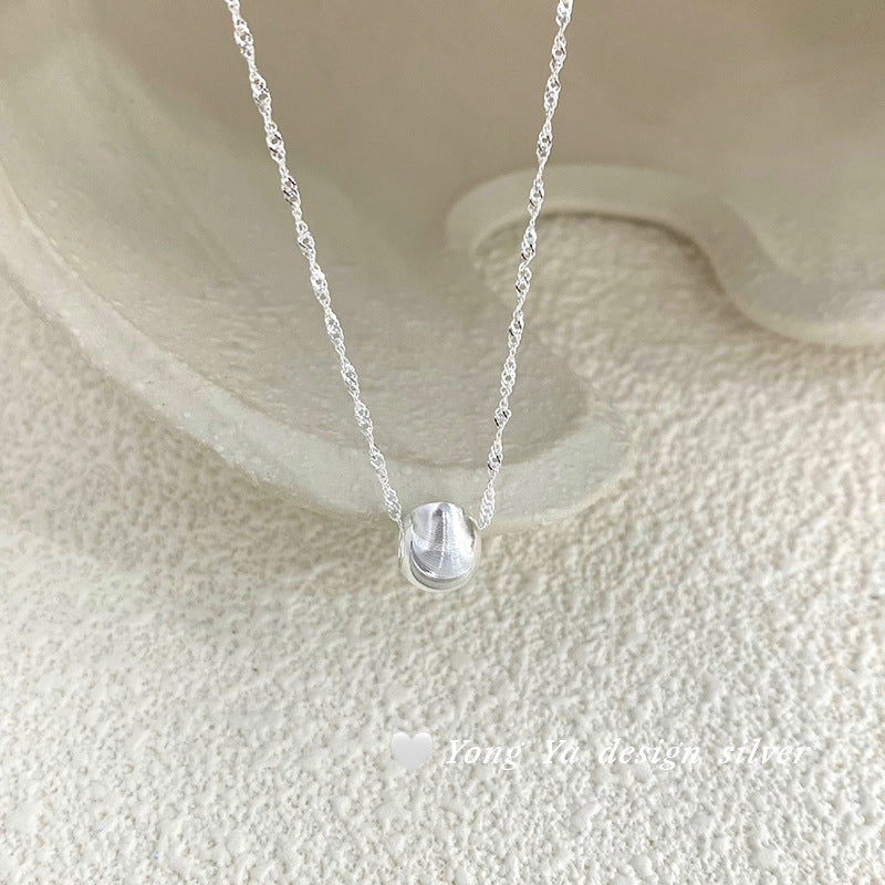 Temperament Single Brushed Beads Personality Ball Clavicle Chain Necklaces