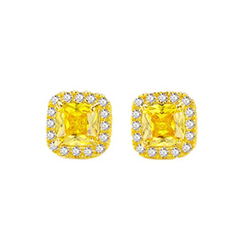 Women's Three-piece Suit Eardrops Small Sugar Cube Simple Jewelry Set