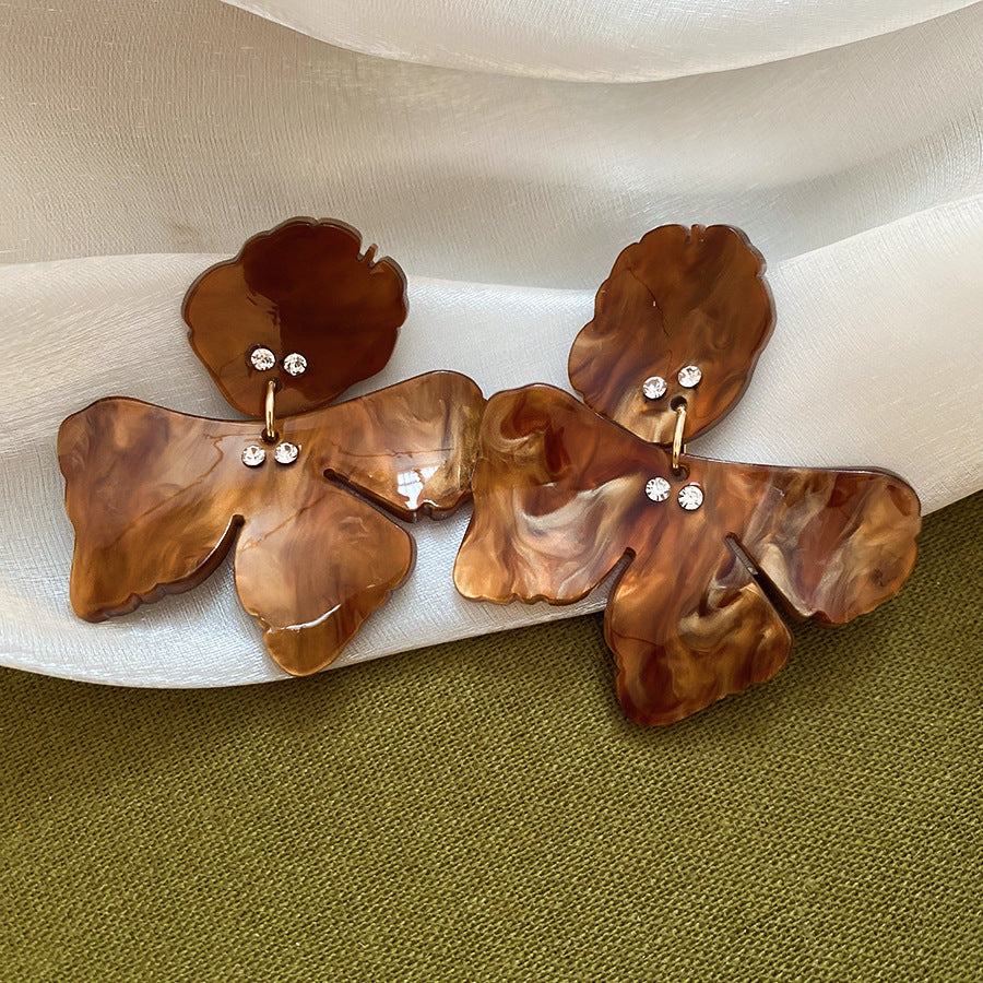 Women's Needle Geometric Irregular Resin Fashionable Retro Earrings