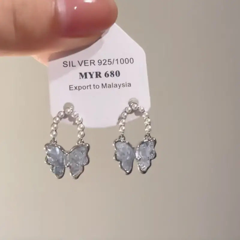 Women's High Sense Light Luxury Temperament Crystal Butterfly Summer Earrings