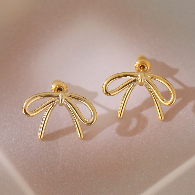 Style Sweet Bowknot Ear Clip Petite Earrings