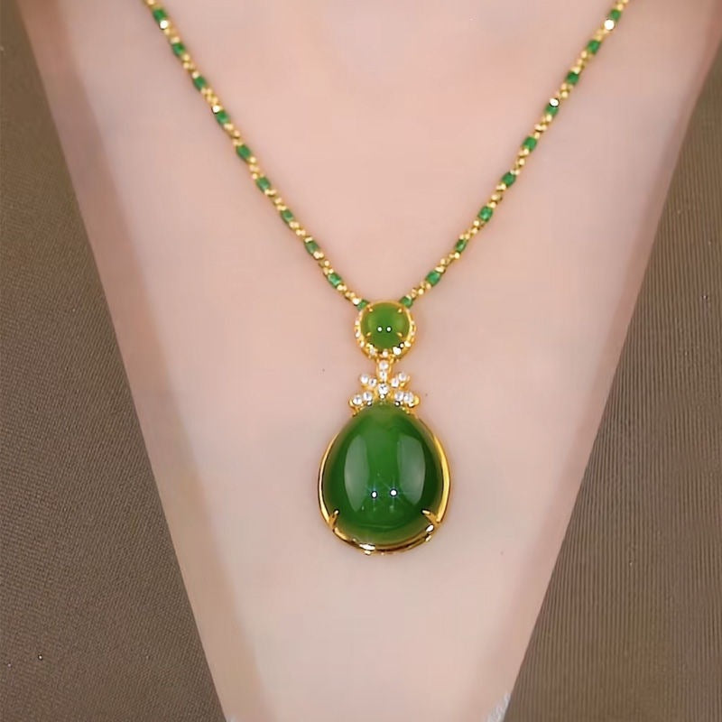 Jade Old Materials Opal Line Sky Necklace