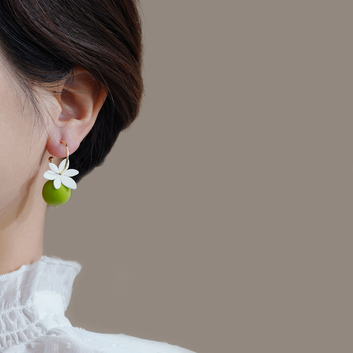 Unique Design Fruit Green Ball Eardrops Summer Little Fresh Earrings