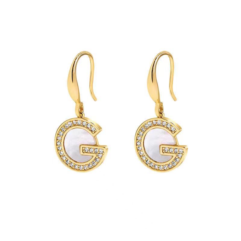 Design Style Letter Simple Cold Elegant Shell Female Sier Ear Hook