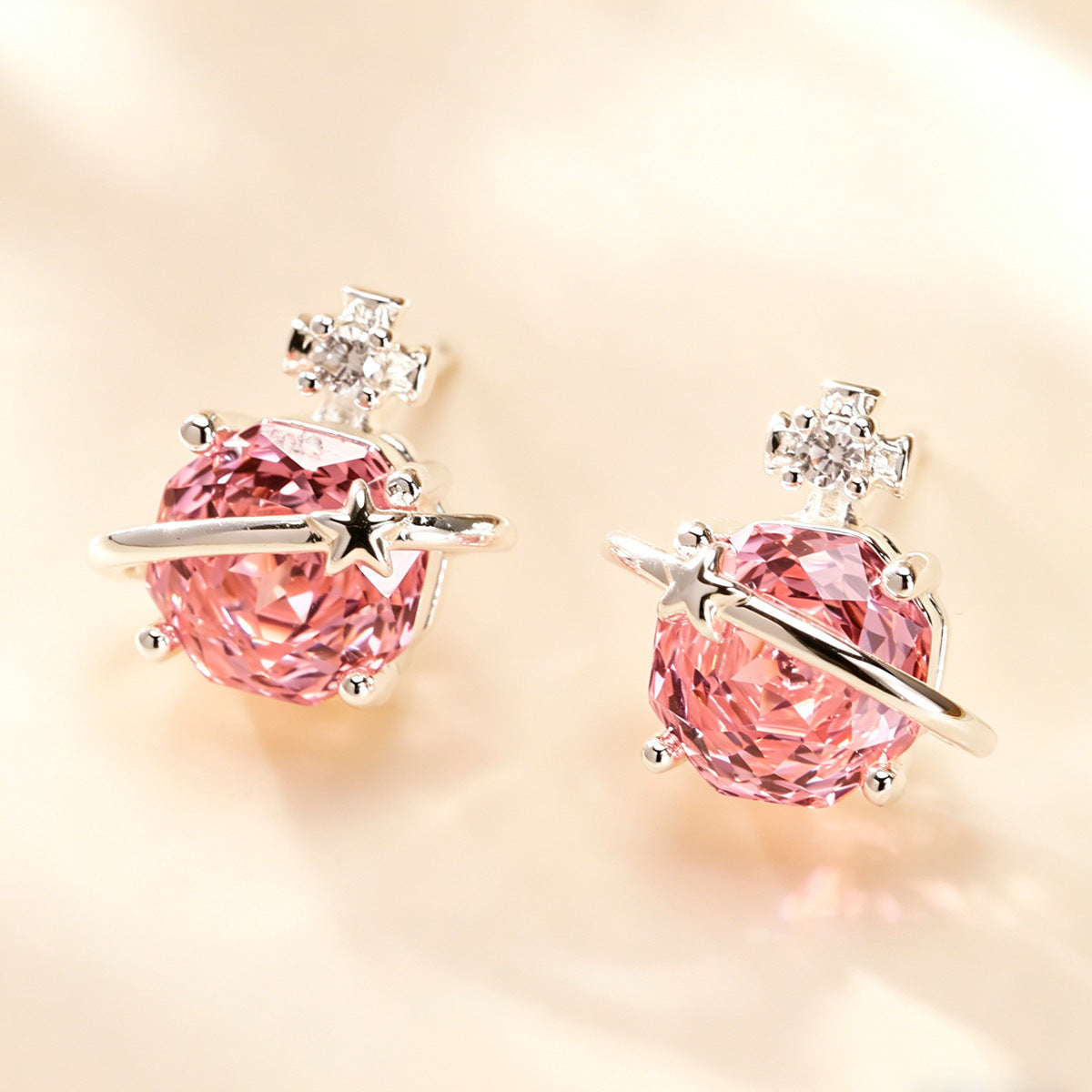 Summer Colorful Millennium Rose Cut Zircon Light Luxury Earrings
