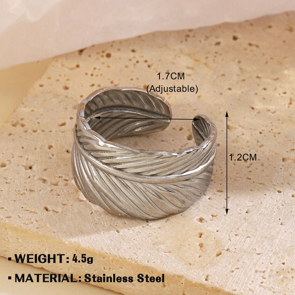 Women's Steel Leaves For Personalized Hip Hop Rings