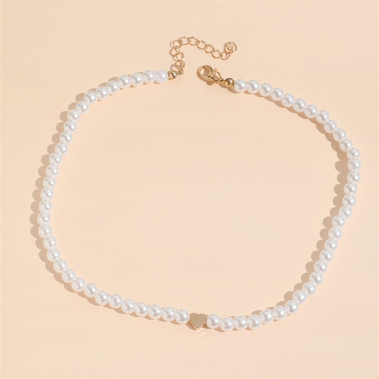 Women's Wind Pearl Heart Stringed Pearls Sweet Cool Cute Necklaces