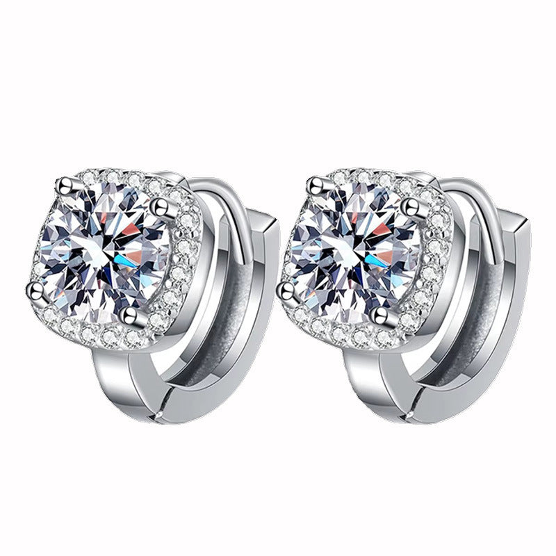 Square Sugar Bag Glossy Affordable Luxury Fashion Stud Earrings