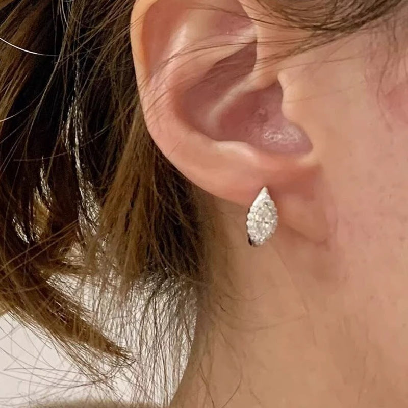 Eye Diamond Surround Ear Clip Exquisite Frosty Earrings