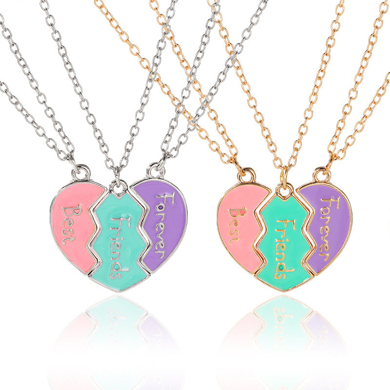 Fashion Personality Heart-shaped Good Friends Girlfriends Necklaces