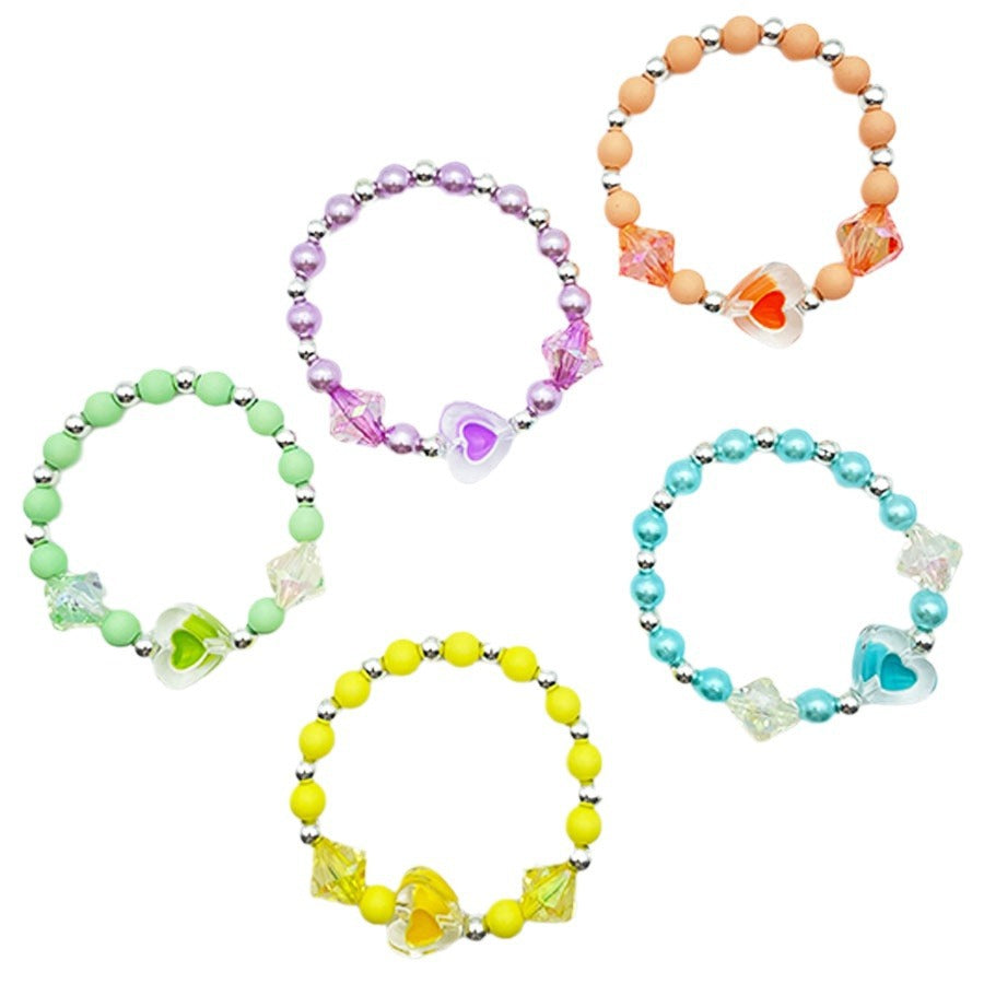 Children's Ornaments Natural Crystal Cartoon Love Dopamine Bracelets