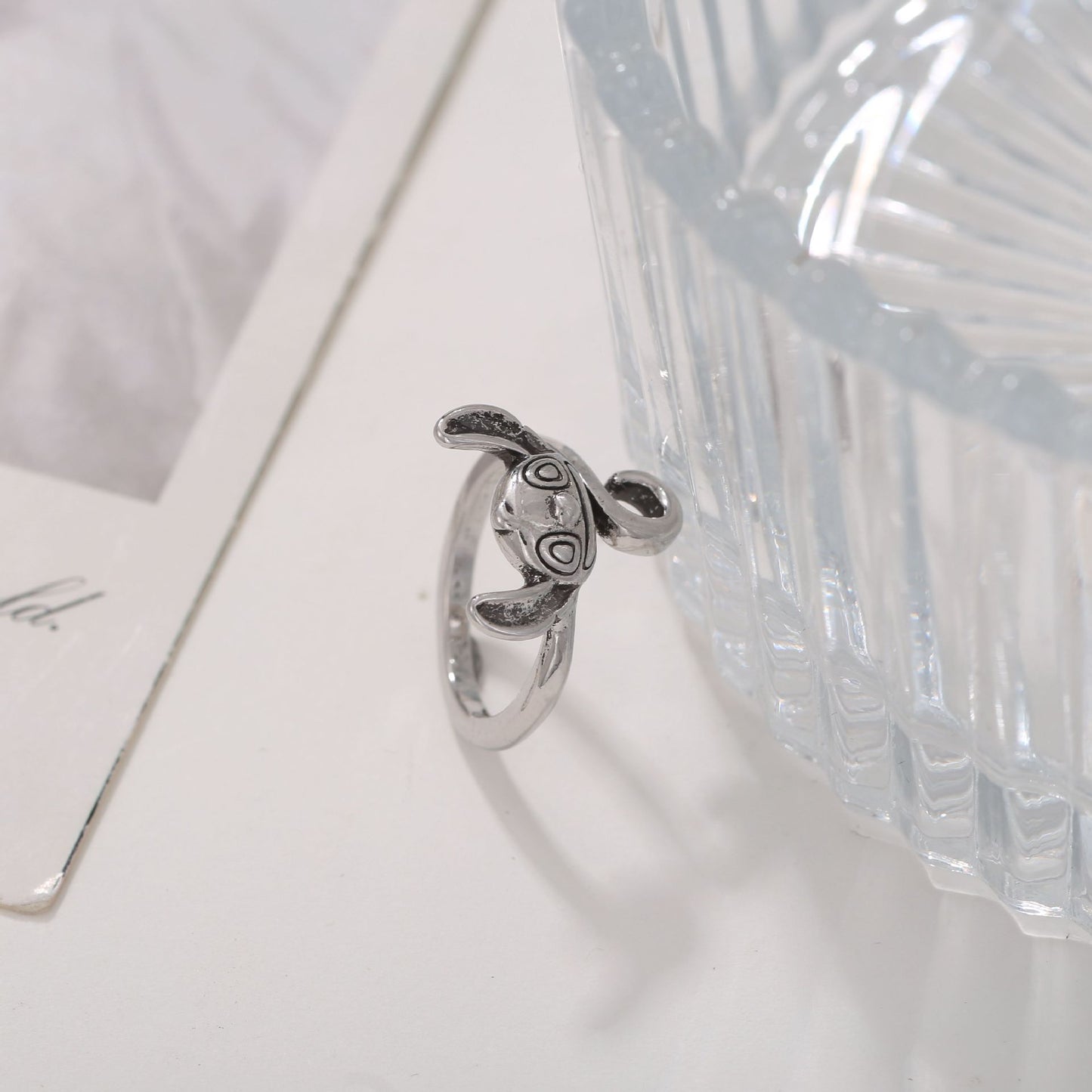 Men's Retro Trendy Sier Open Single Lucky Rings