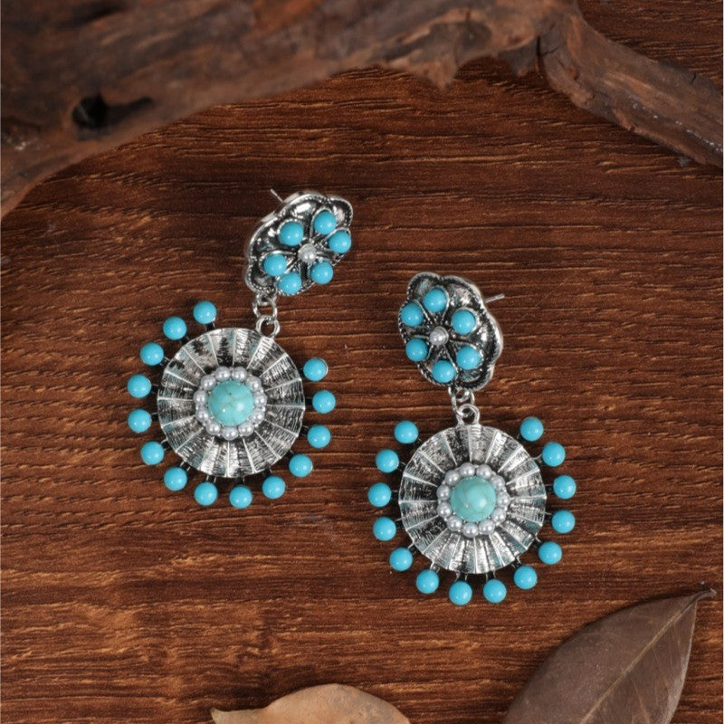 Ethnic Style Bohemian Vintage Turquoise Personalized Earrings