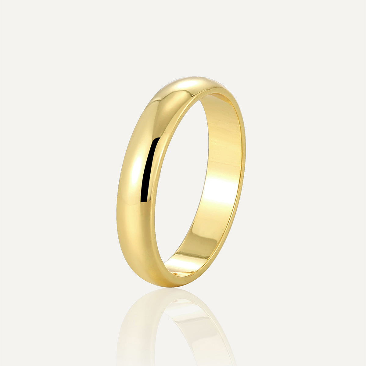 Light Luxury Minimalist Design Glossy Female Simple Gold Plated Ring