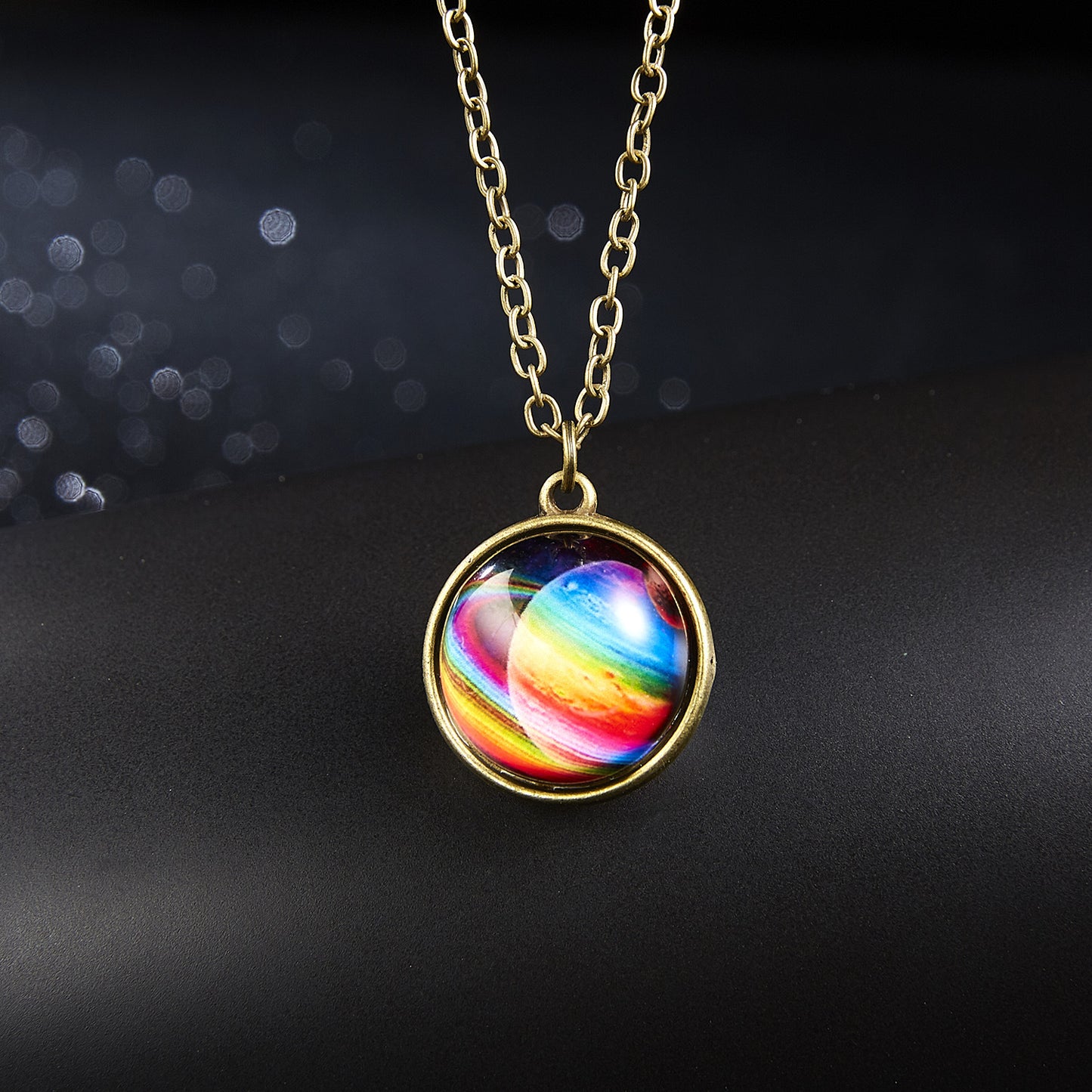 Galaxy Nebula Universe Luminous Double-sided Glass Necklaces