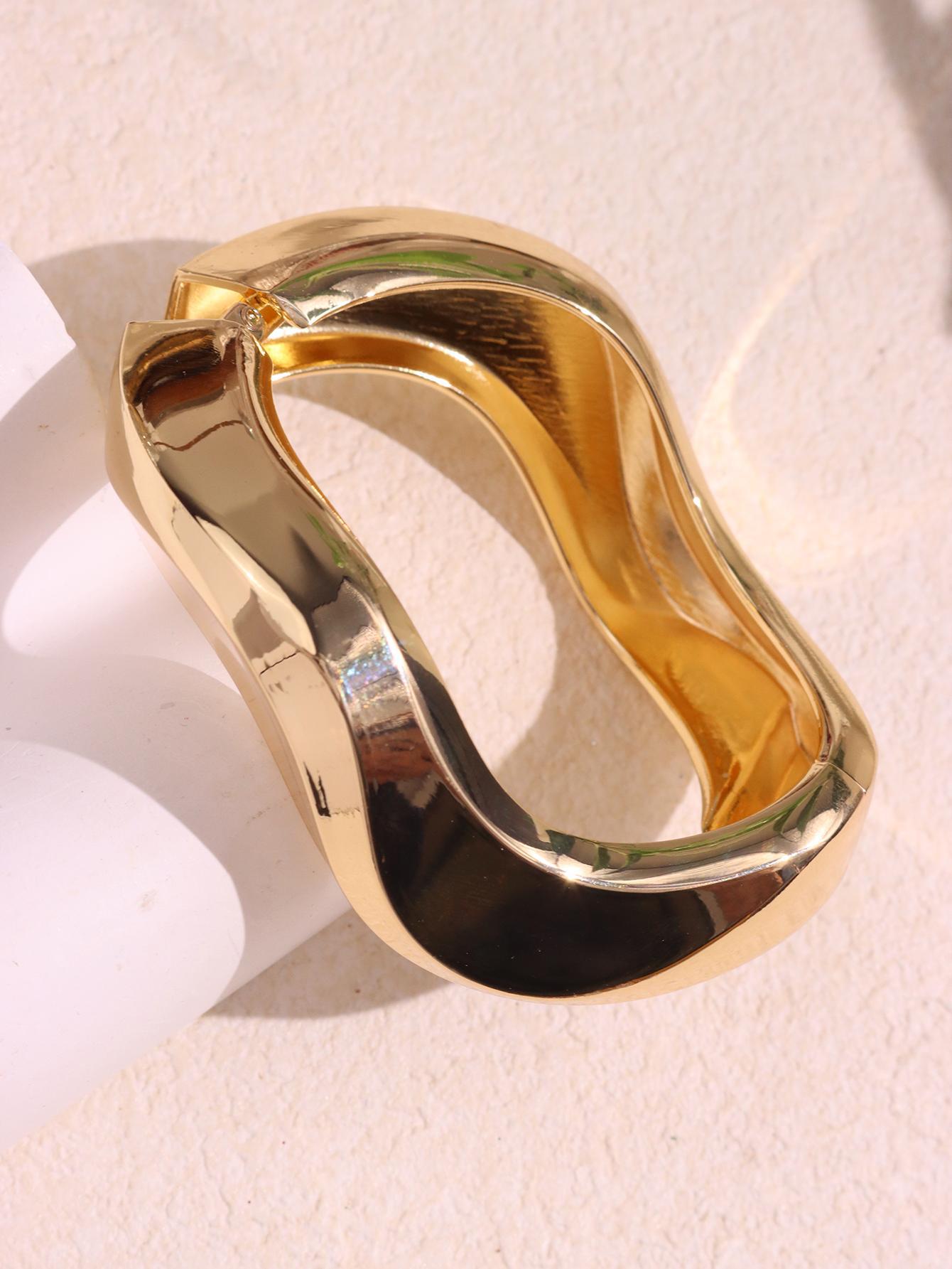 Geometric Plaid Striped Resin Blooming Coffee Color Round Bracelets