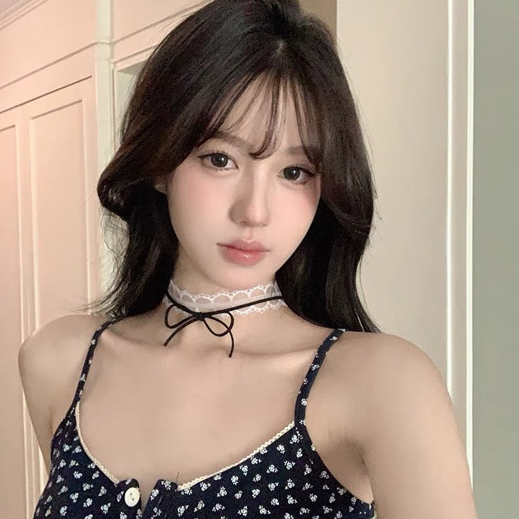 Women's Pure Hot Lace Bow Clavicle Chain Neck Collar