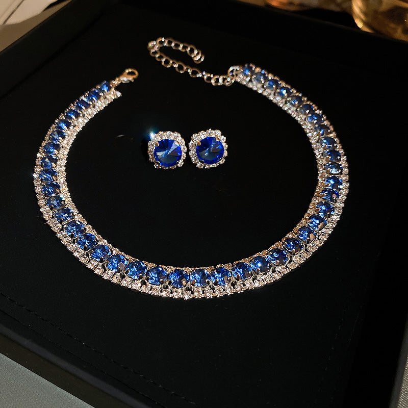 Diamond Geometric Suite Light Luxury Clavicle Jewelry Set