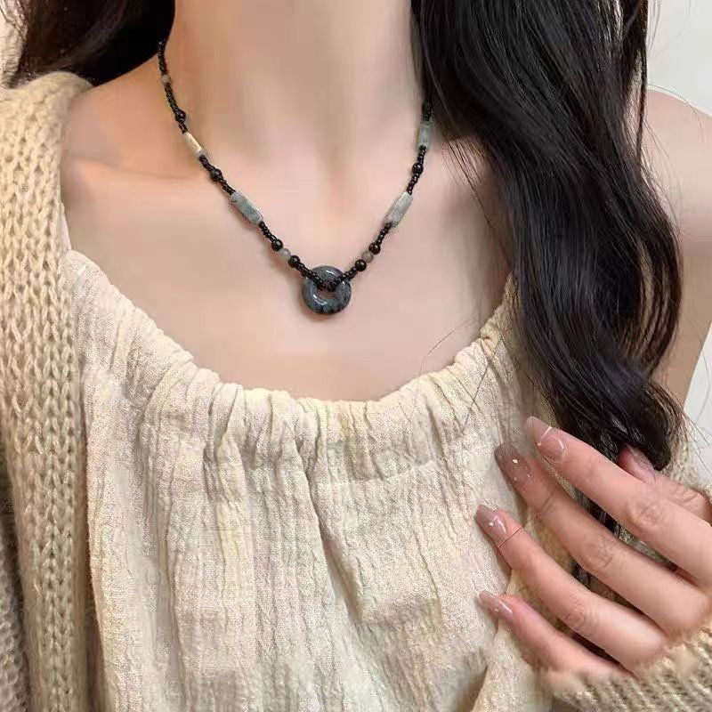 Women's For Design Imitation Jade Clavicle Chain Retro Necklaces