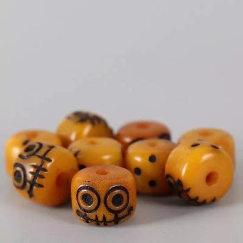 Tibetan Yak Bone Carved Adai Beads Jewelry Accessories