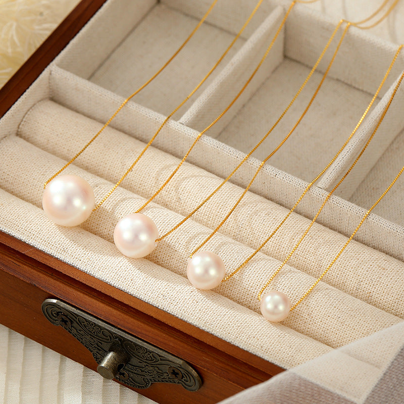Shell Pearls Under Banyan Tree Perfect Circle Style Simple Powder Necklace