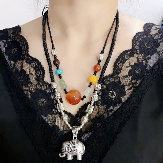 Women's Ball Elephant Ethnic Style Retro Chinese Accessories Necklaces