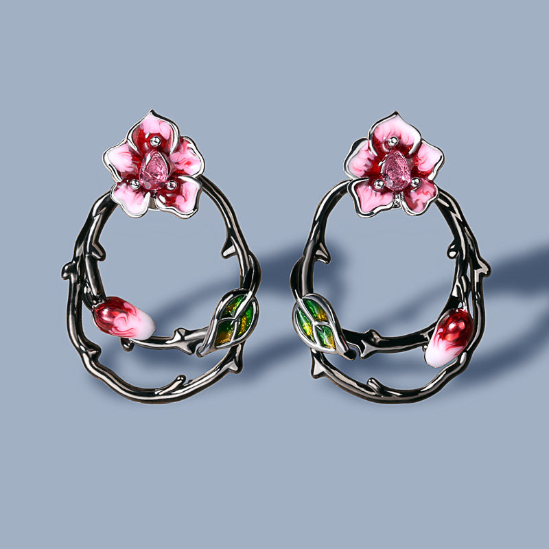 Sweet Mori Beautiful Alice Niche Temperament Enamel Court Wonderland Rings