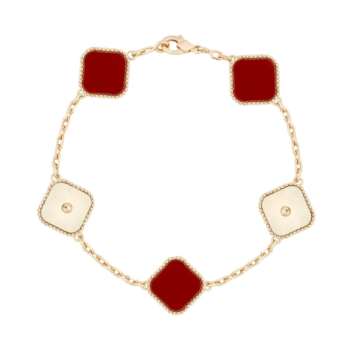 Belly Female Rose Gold Plated Fritillary Carnelian Bracelets