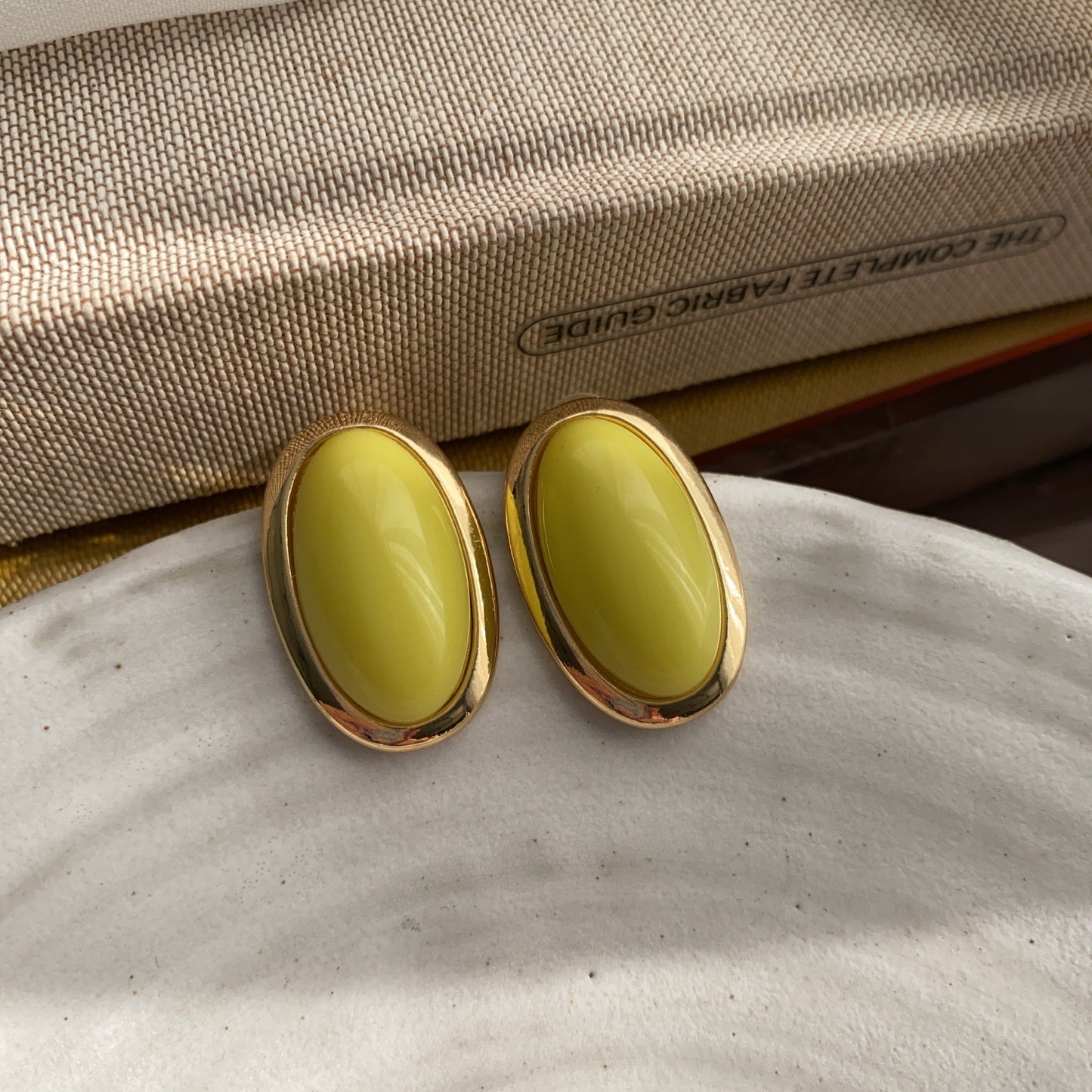 Flower Gold Foil Jelly Glaze Ear Vintage Court Earrings