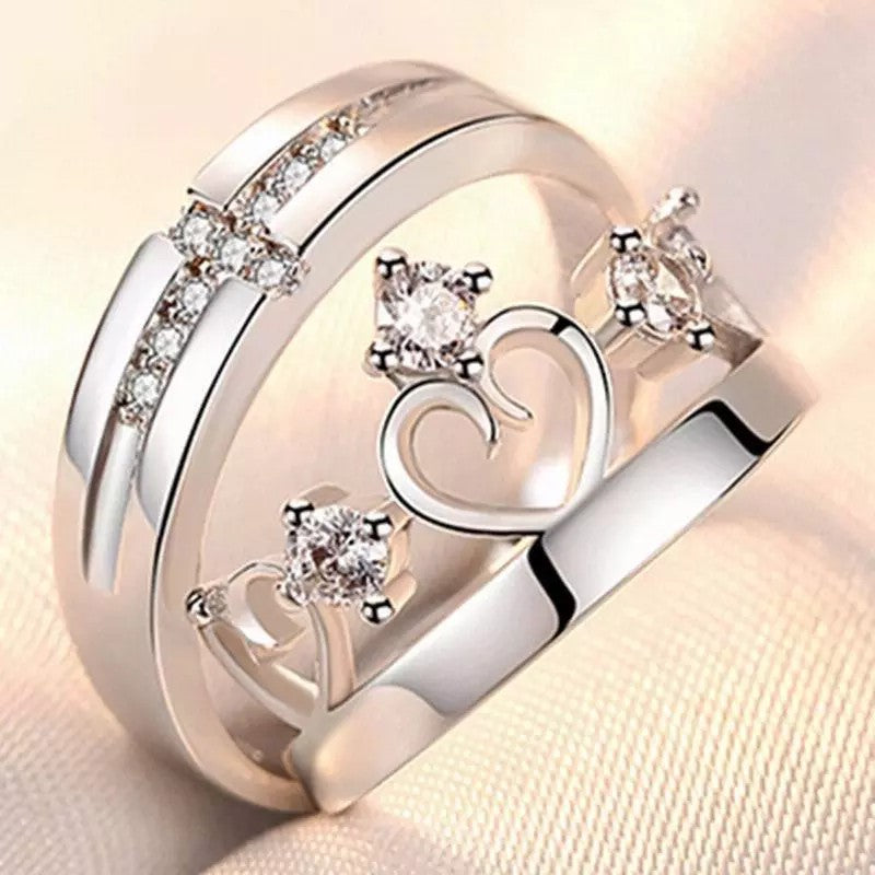 Women's & Men's Couple Simulation Diamond Opening Zircon Classic Rings