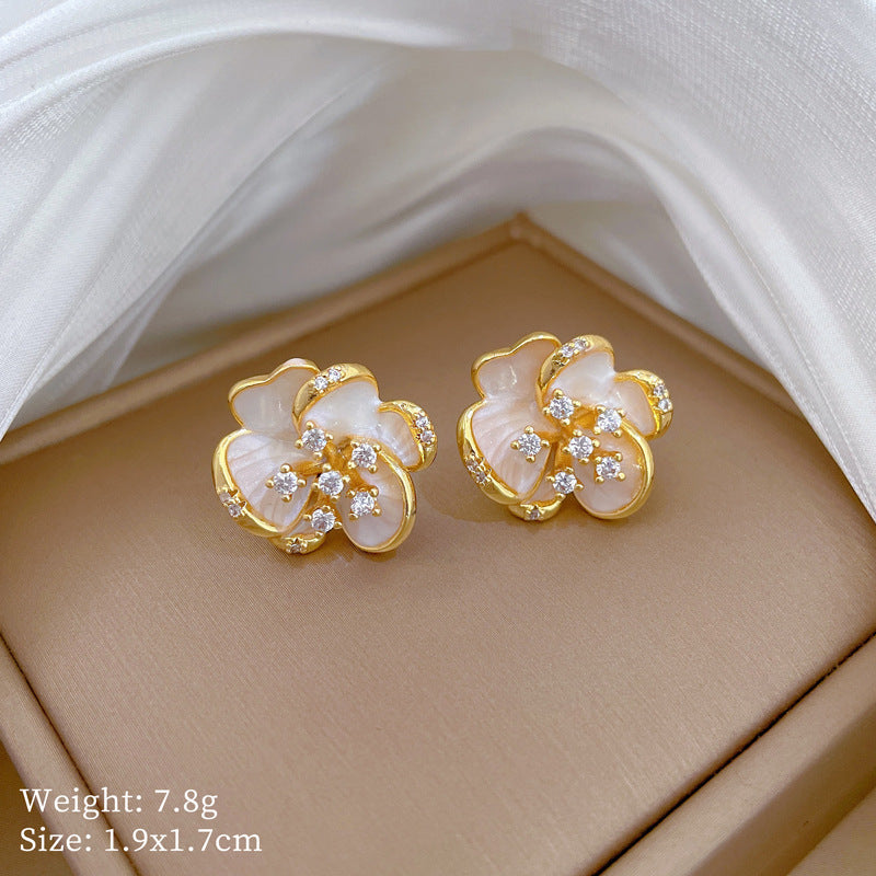 Women's Rotating Glaze Flowers Suit Light Luxury Temperament Gorgeous Full Necklaces