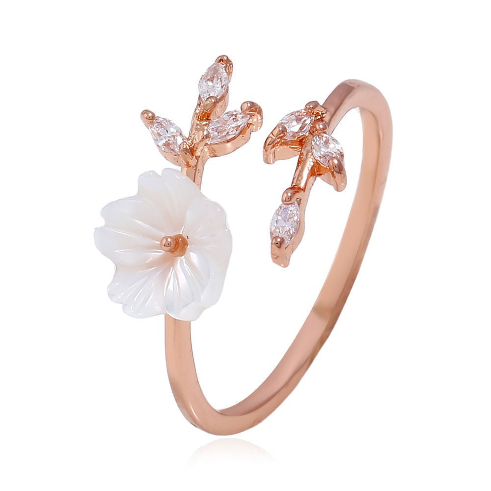 Stylish Branch Flower Open Minimalist Creative Ring
